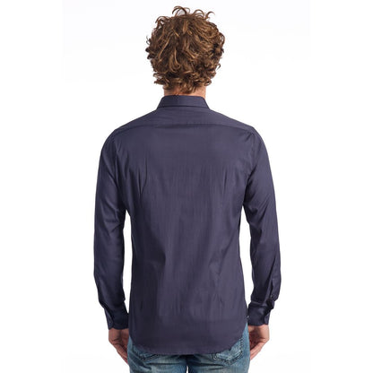 Baldinini Trend Blue Cotton Men Shirt