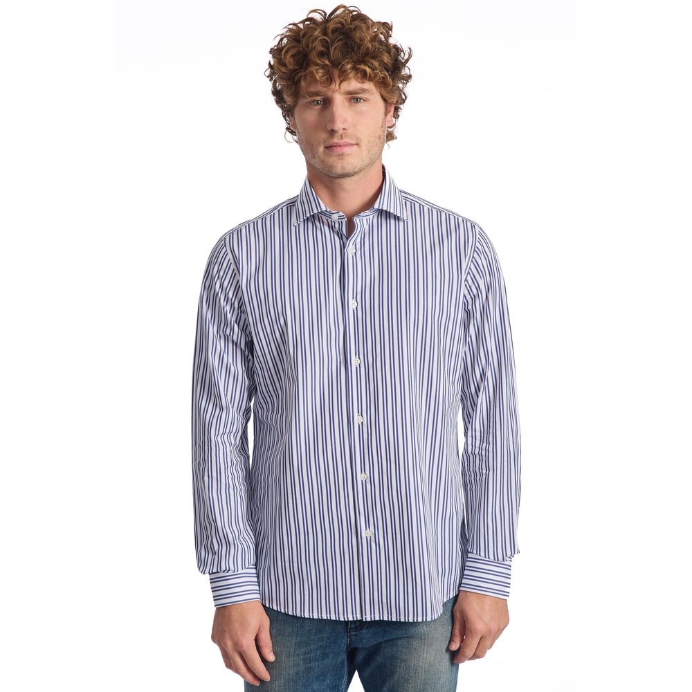 Baldinini Trend Light Blue Cotton Men Shirt