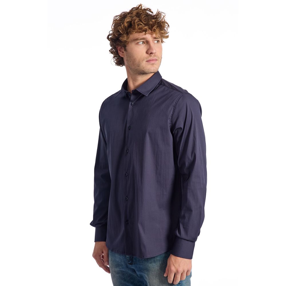 Baldinini Trend Blue Cotton Men Shirt