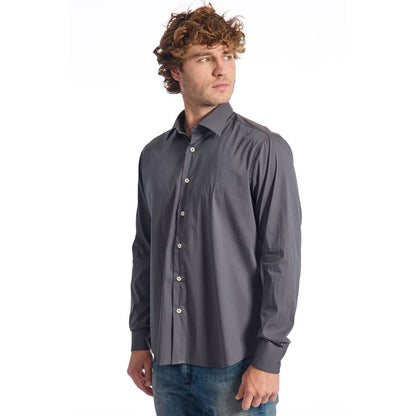 Baldinini Trend Gray Cotton Men Shirt