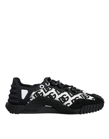 Dolce & Gabbana Black Logo Lace Up Low Top NS1 Sneakers Shoes