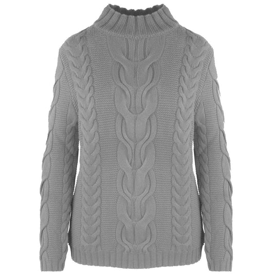 Malo Gray Wool Women Turtleneck Sweater