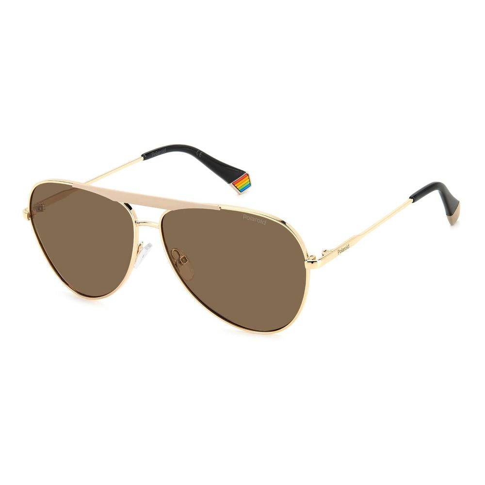 Polaroid Gold Stainless Steel Stainless Steel Sunglasses
