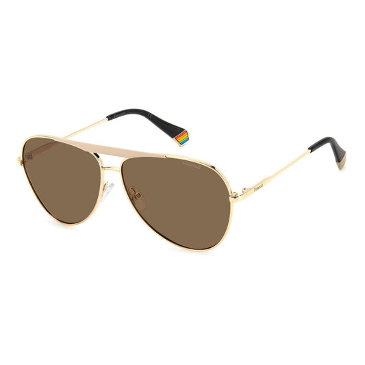 Polaroid Gold Stainless Steel Stainless Steel Sunglasses