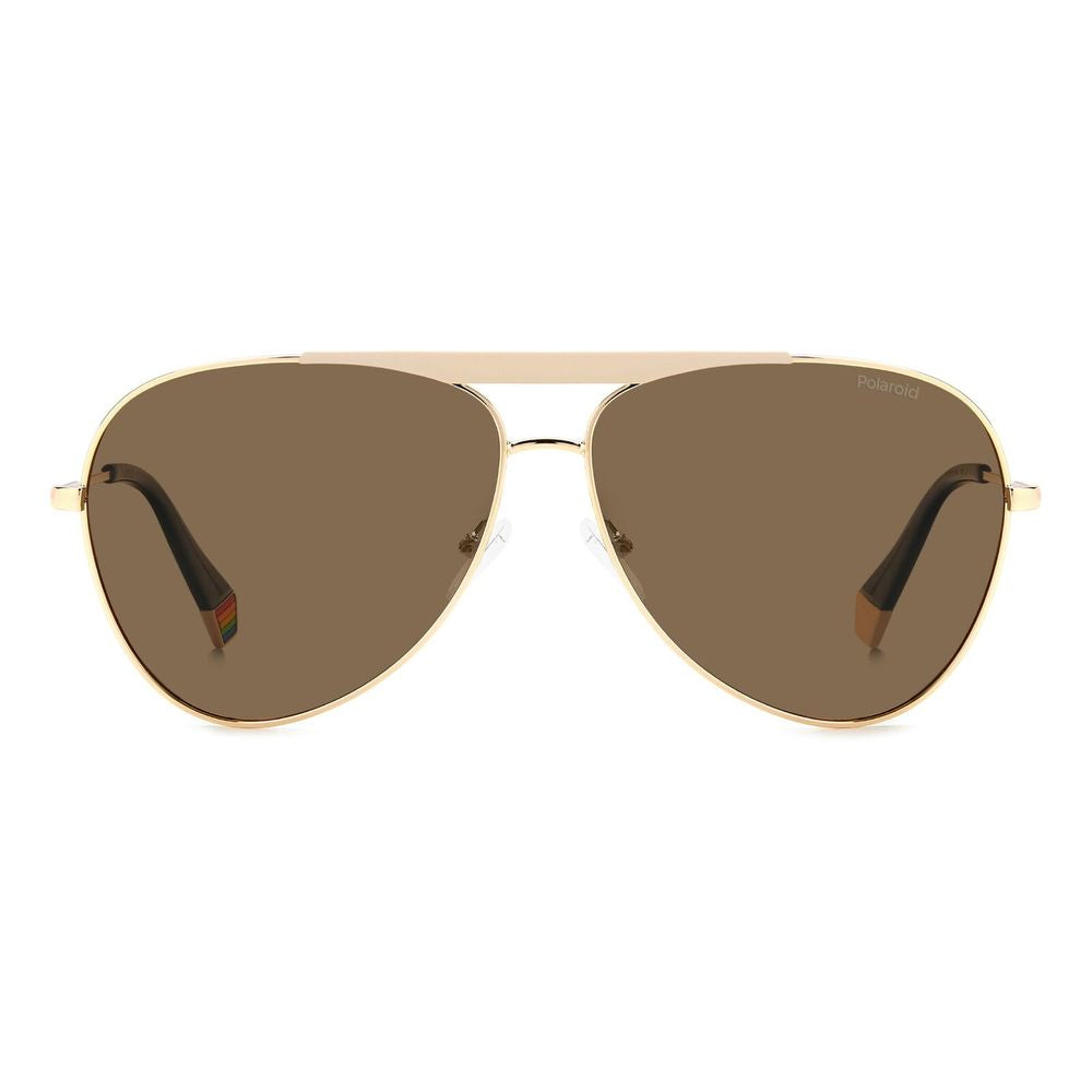 Polaroid Gold Stainless Steel Stainless Steel Sunglasses