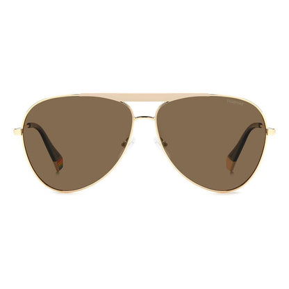 Polaroid Gold Stainless Steel Stainless Steel Sunglasses