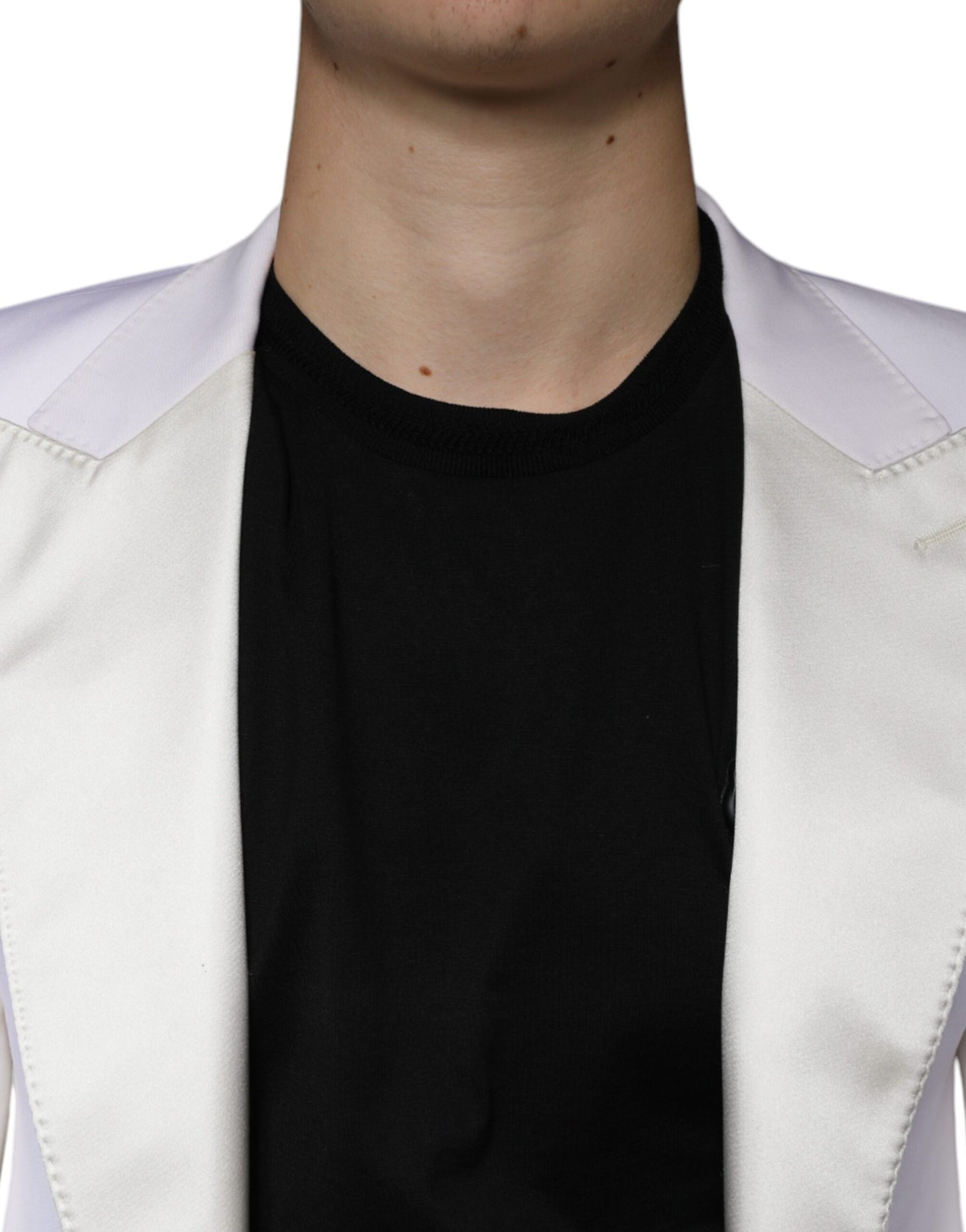 Dolce & Gabbana Off White Wool Single Breasted Dress Blazer