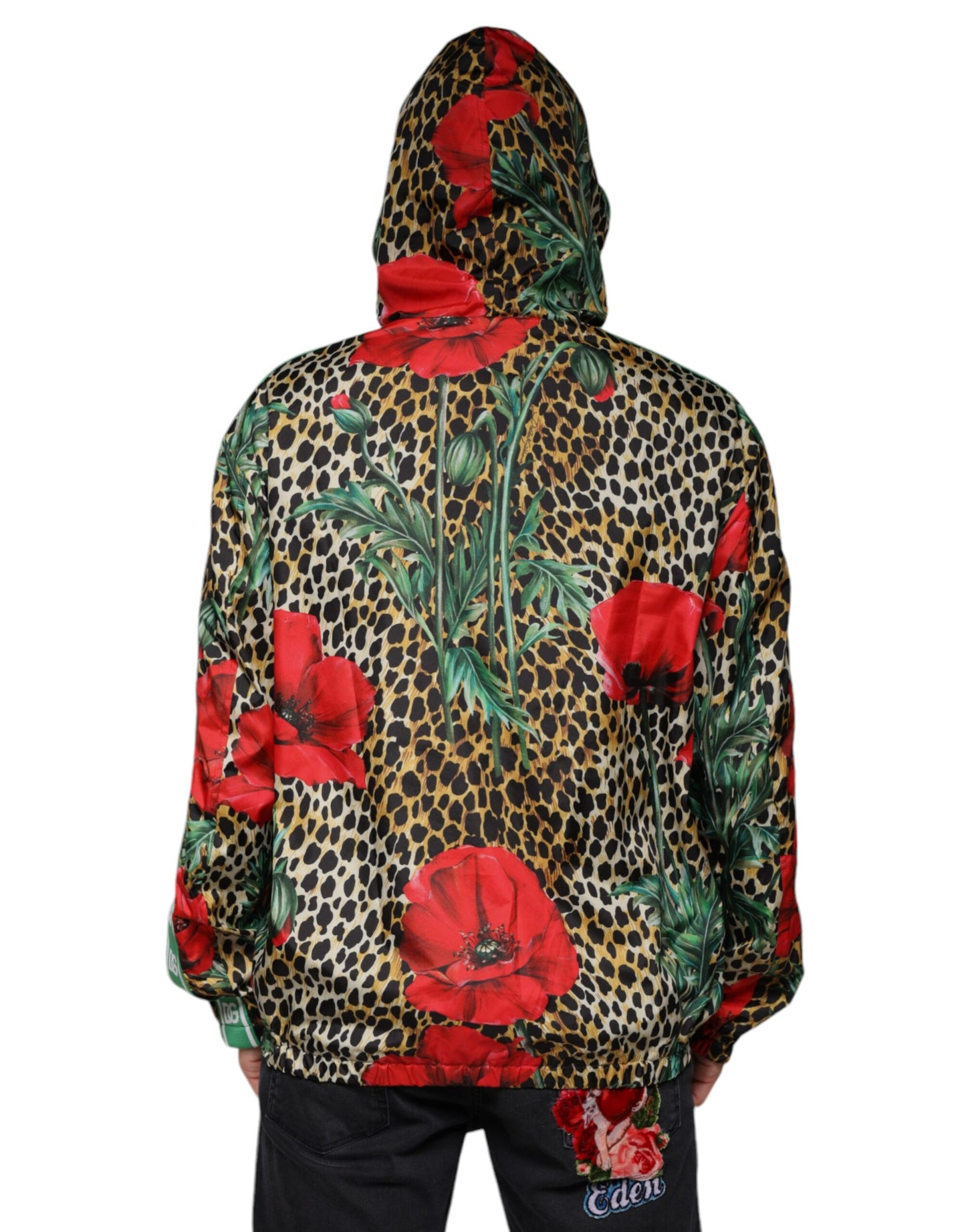 Dolce & Gabbana Multicolor Leopard Floral Hooded Jacket