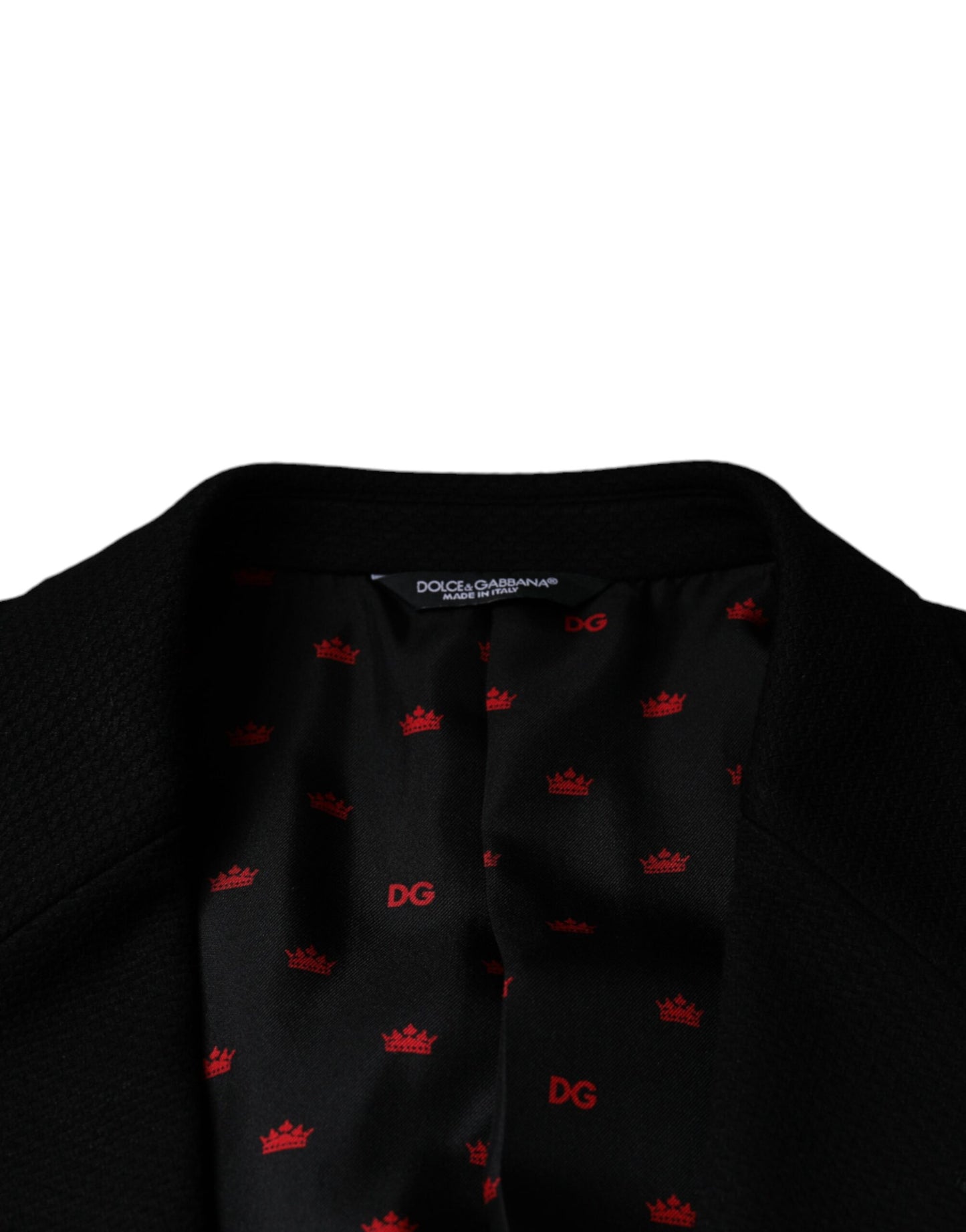 Dolce & Gabbana Black Crown Bee Single Breasted Coat Blazer