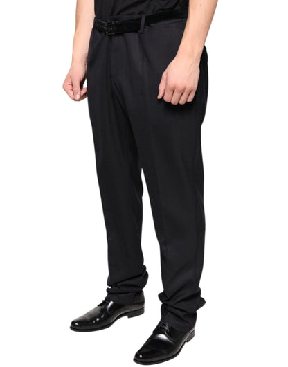 Dolce & Gabbana Black Wool Skinny Dress Formal Pants