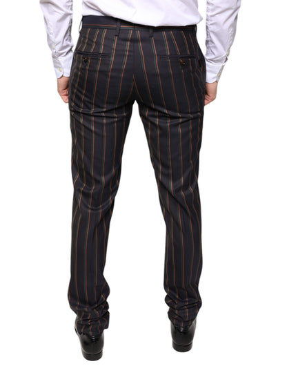 Dolce & Gabbana Brown Stripes Skinny Men Dress Pants