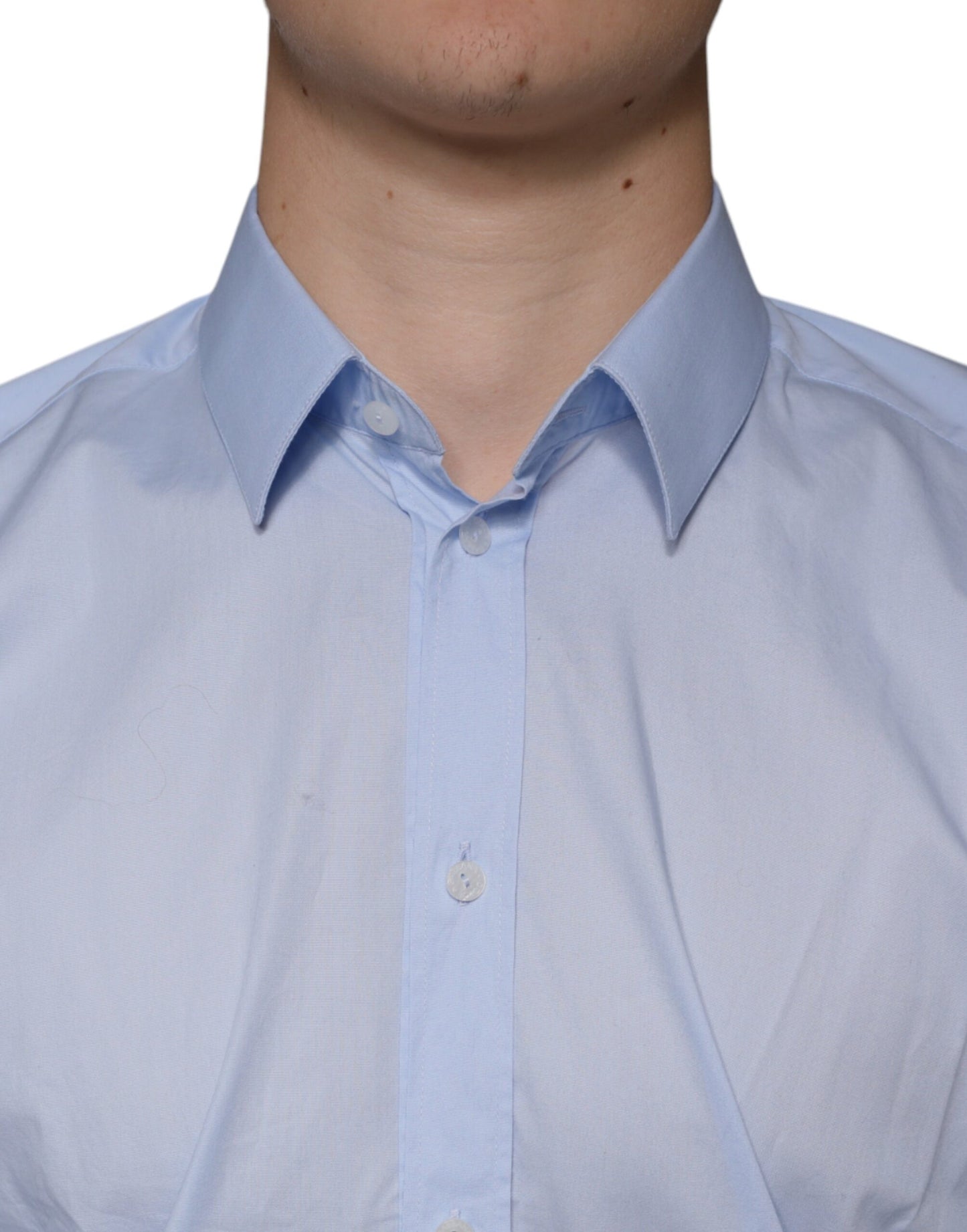 Dolce & Gabbana Light Blue MARTINI Cotton Dress Formal Shirt