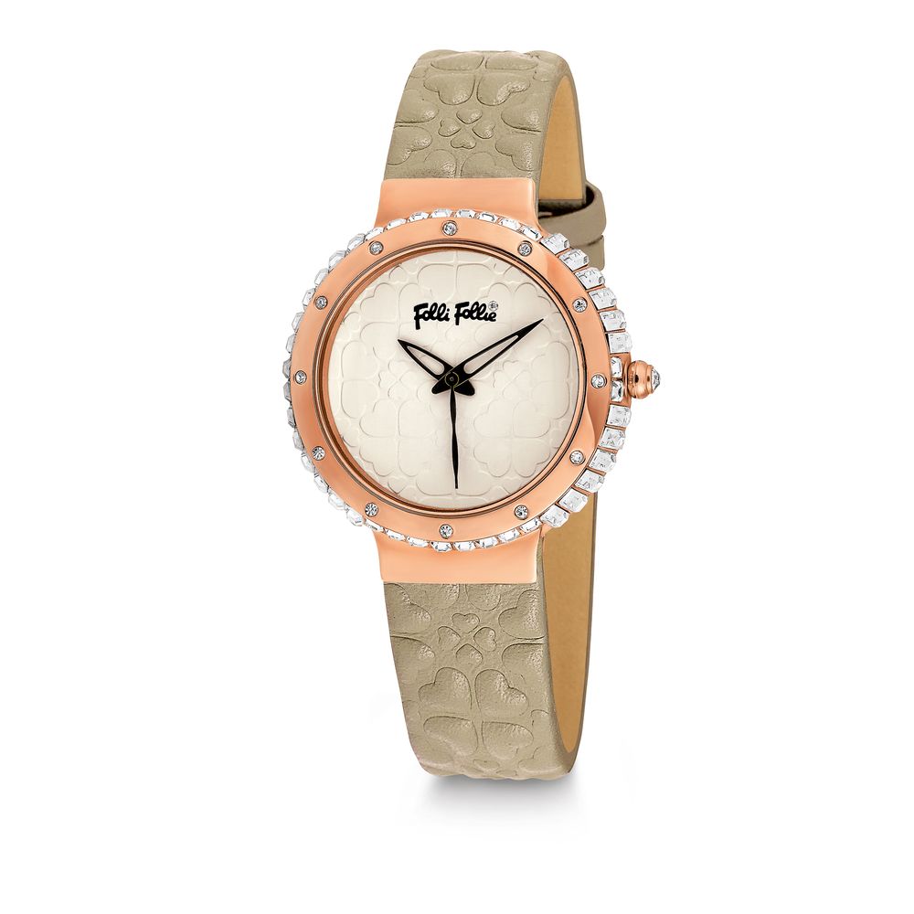 Folli Follie Beige Leather Watch