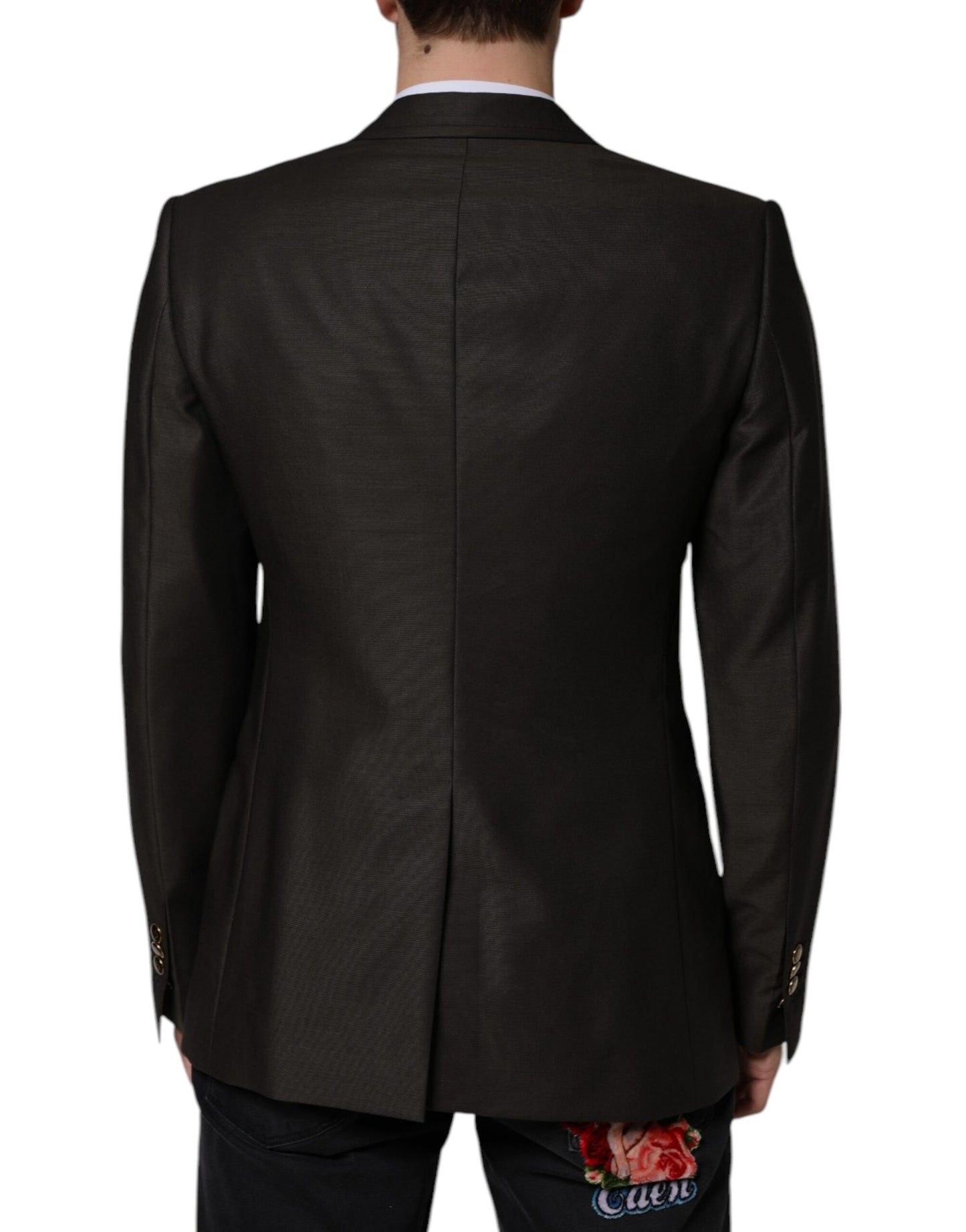 Dolce & Gabbana Black Bee Wool Single Breasted Formal Blazer