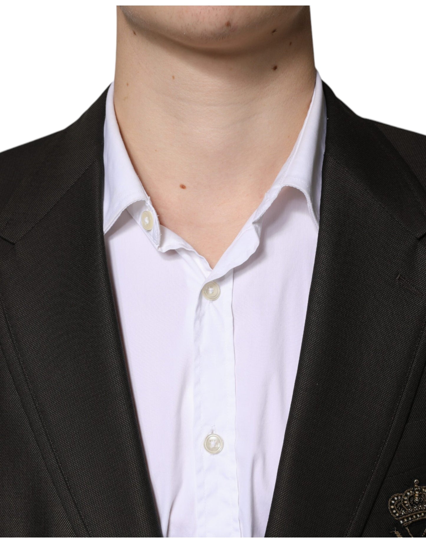 Dolce & Gabbana Black Bee Wool Single Breasted Formal Blazer