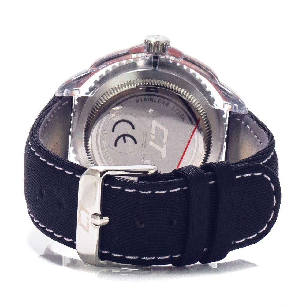 Chronotech Black Leather Watch