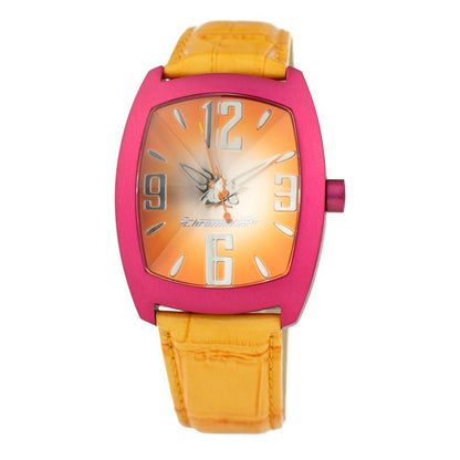 Chronotech Orange Leather Watch