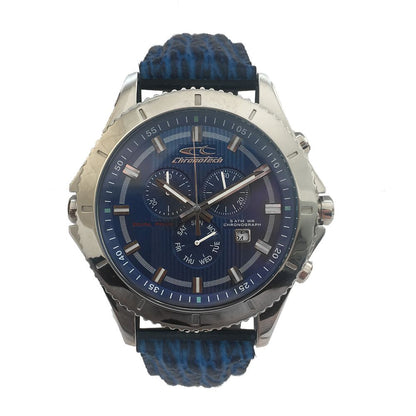 Chronotech Blue Leather Watch