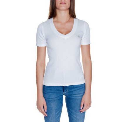 Calvin Klein Jeans White Cotton Rigenerato Tops & T-Shirt