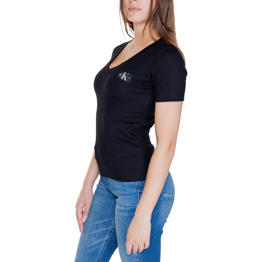 Calvin Klein Jeans Black Cotton Rigenerato Tops & T-Shirt