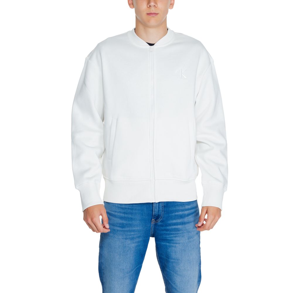 Calvin Klein Jeans White Recycled Cotton Sweater