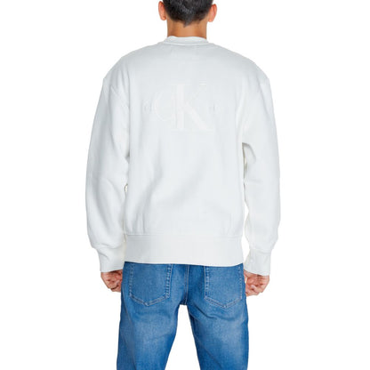 Calvin Klein Jeans White Recycled Cotton Sweater