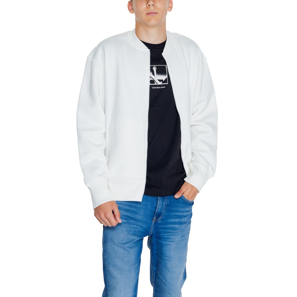Calvin Klein Jeans White Recycled Cotton Sweater