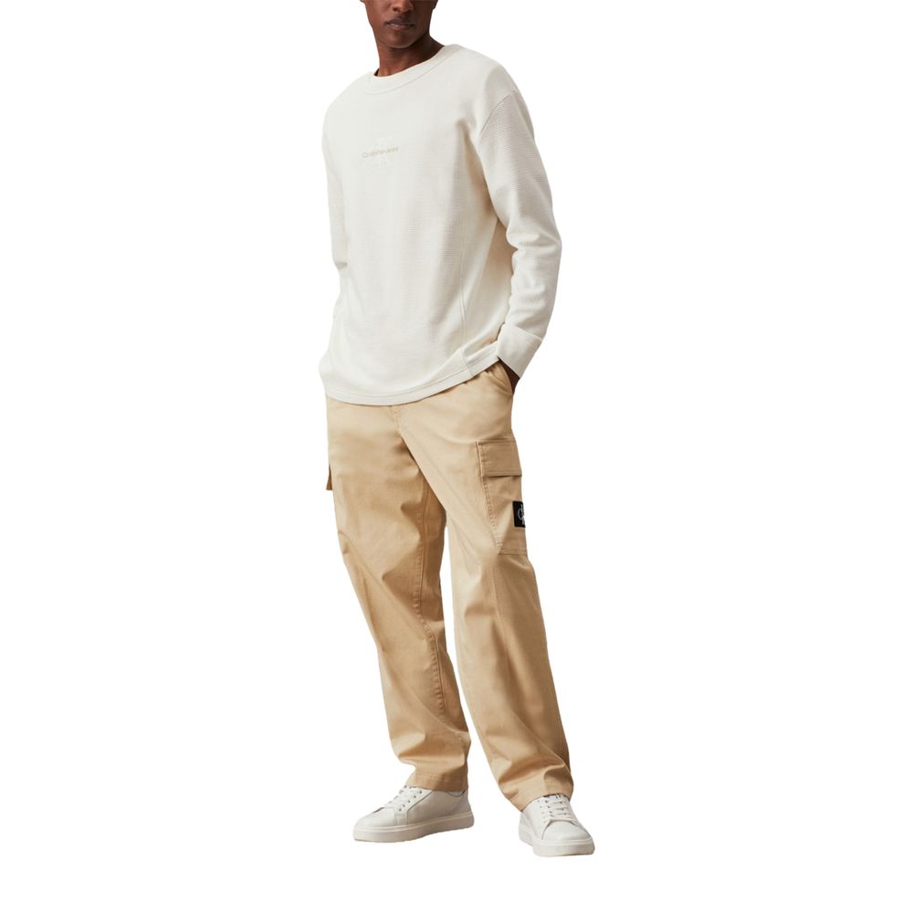 Calvin Klein Jeans Beige Recycled Cotton Jeans & Pant