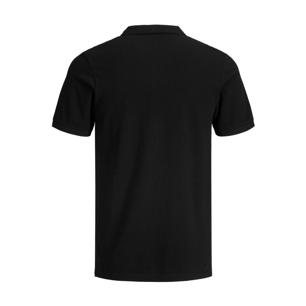 Jack Jones Black Cotton Polo Shirt