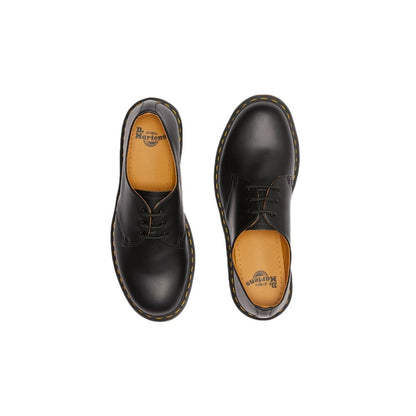 Dr. Martens Black Leather Flat Shoe