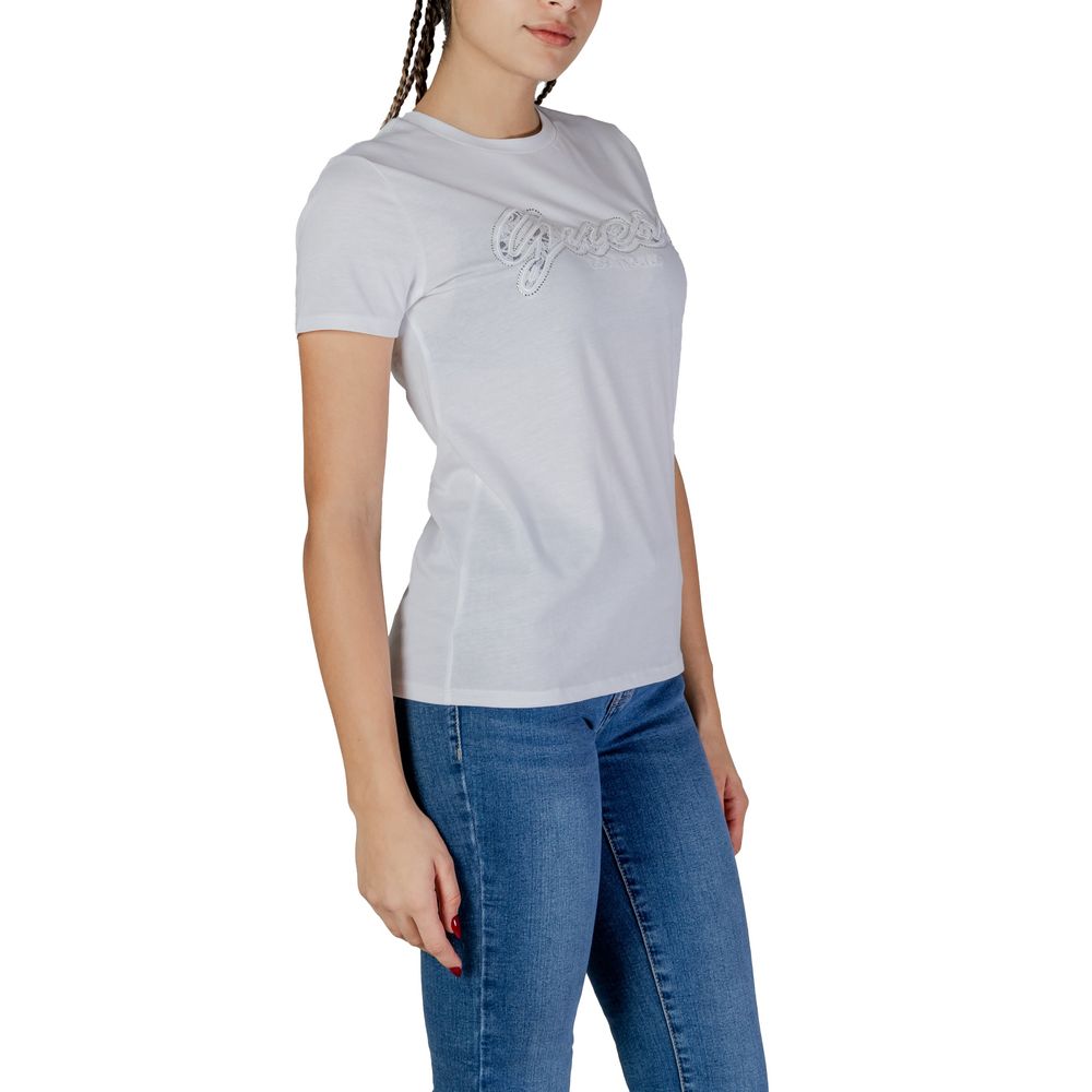 Guess White Cotton Tops & T-Shirt