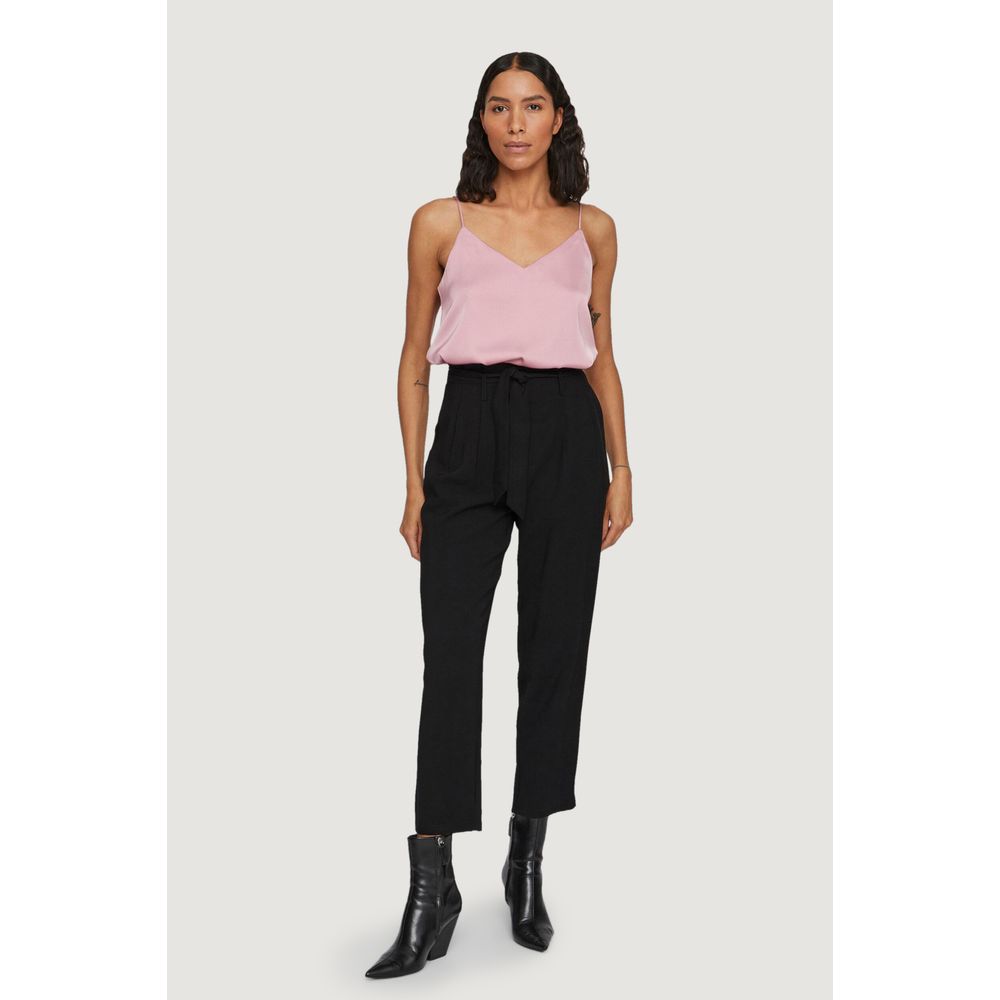 Vila Clothes Black Viscose Jeans & Pant