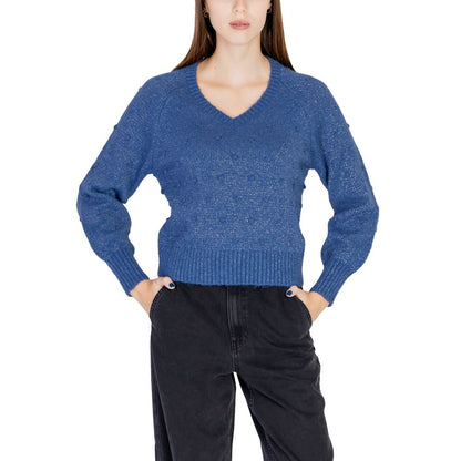 Vila Clothes Blue Polyester Sweater