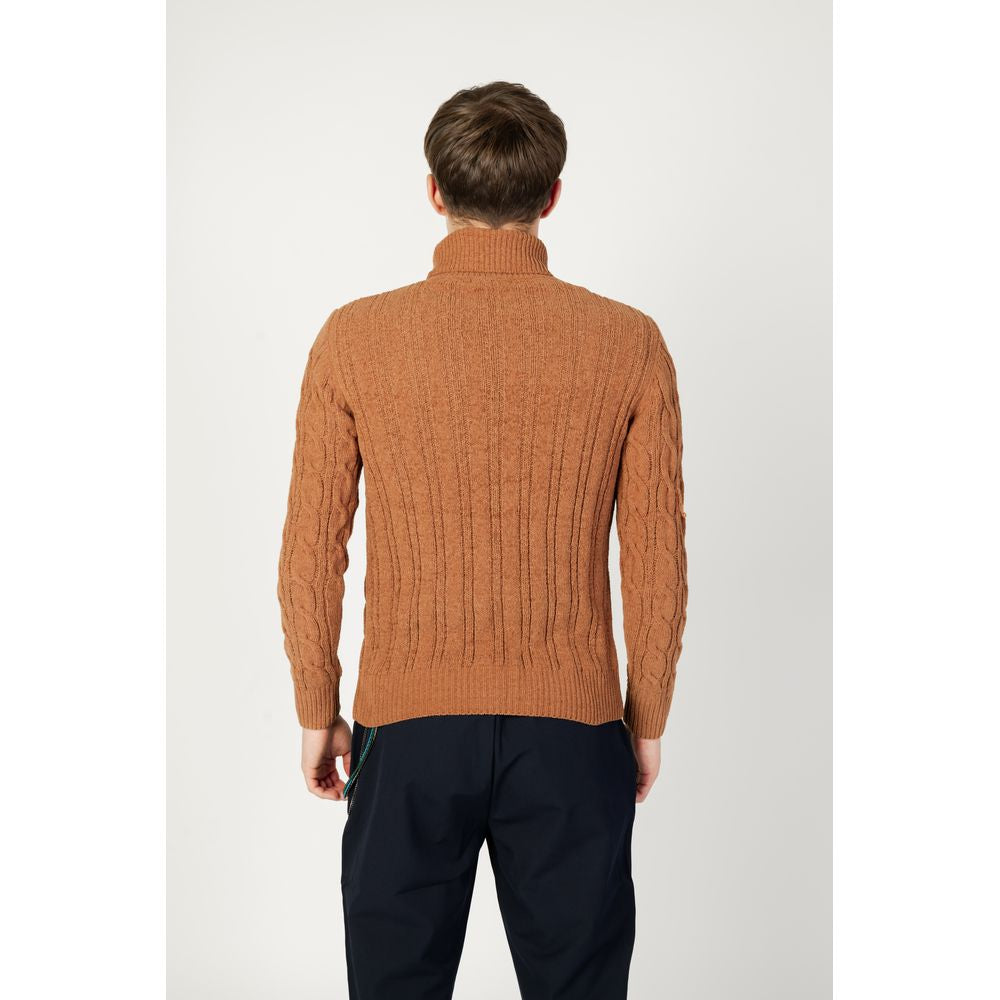 Gianni Lupo Brown Synthetic Sweater