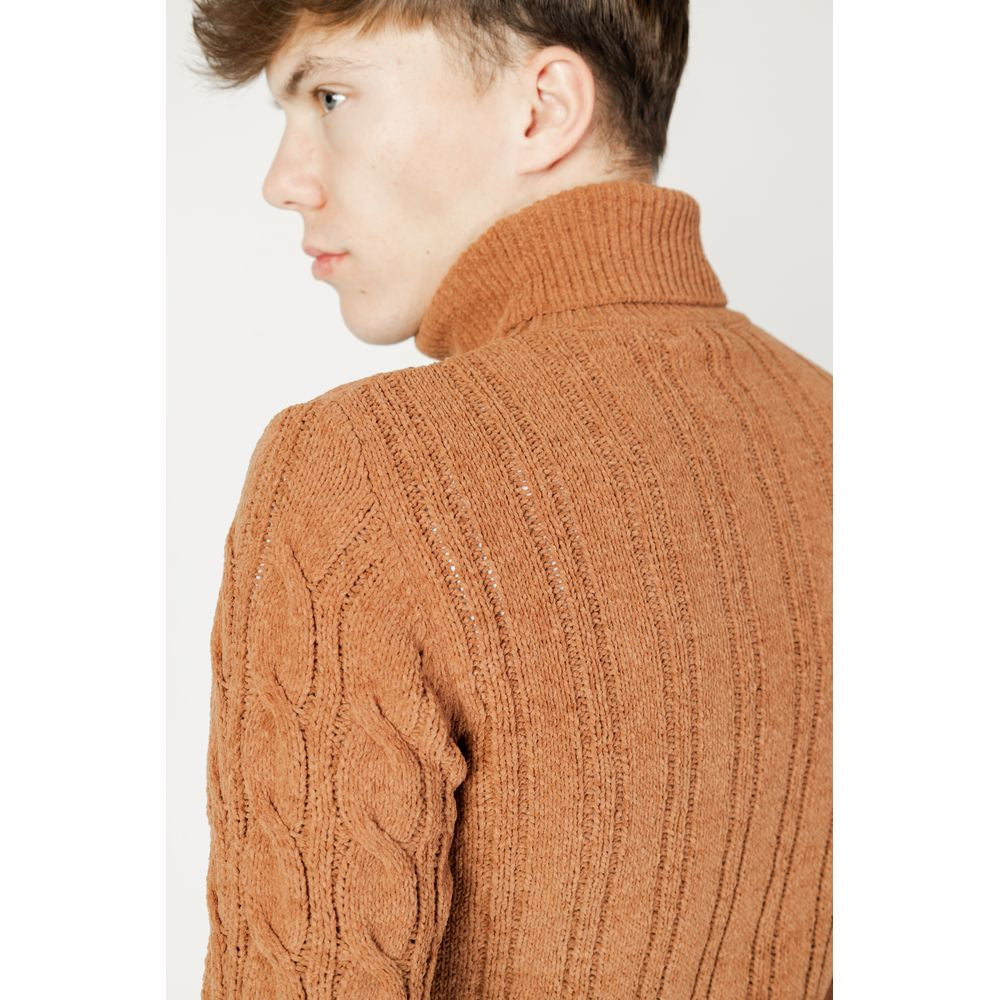 Gianni Lupo Brown Synthetic Sweater