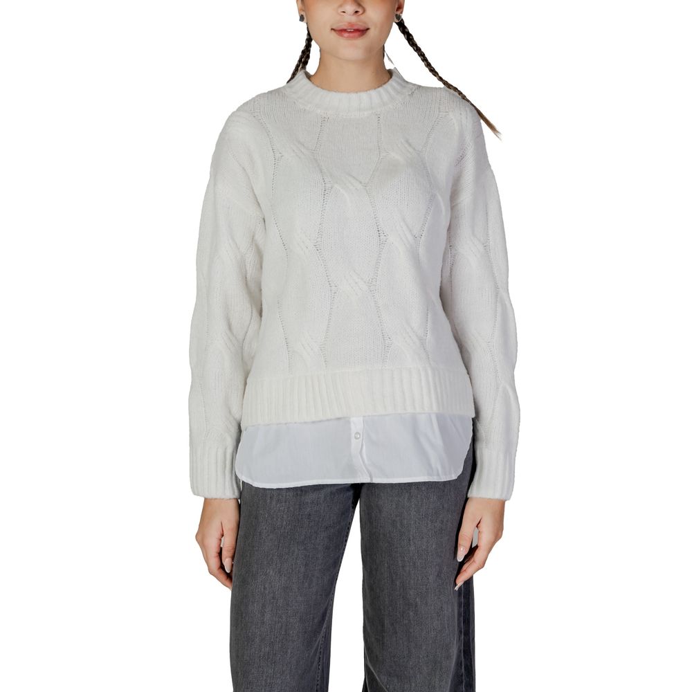 Jacqueline De Yong White Recycled Polyester Sweater