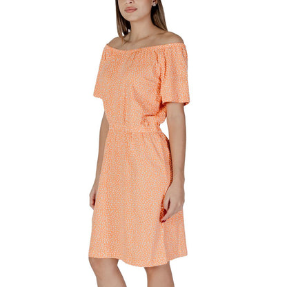 B.Young Orange Cotton Dress