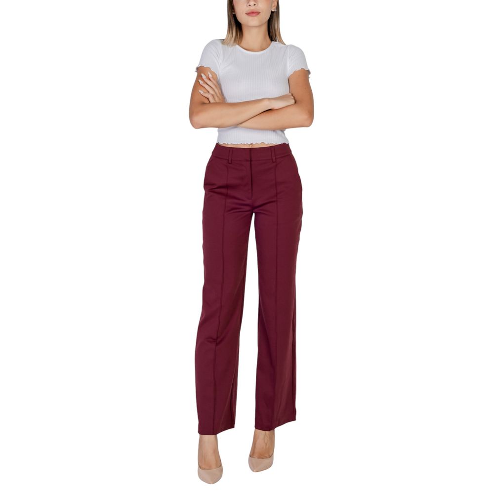 ICHI Bordeaux Polyester Jeans & Pant