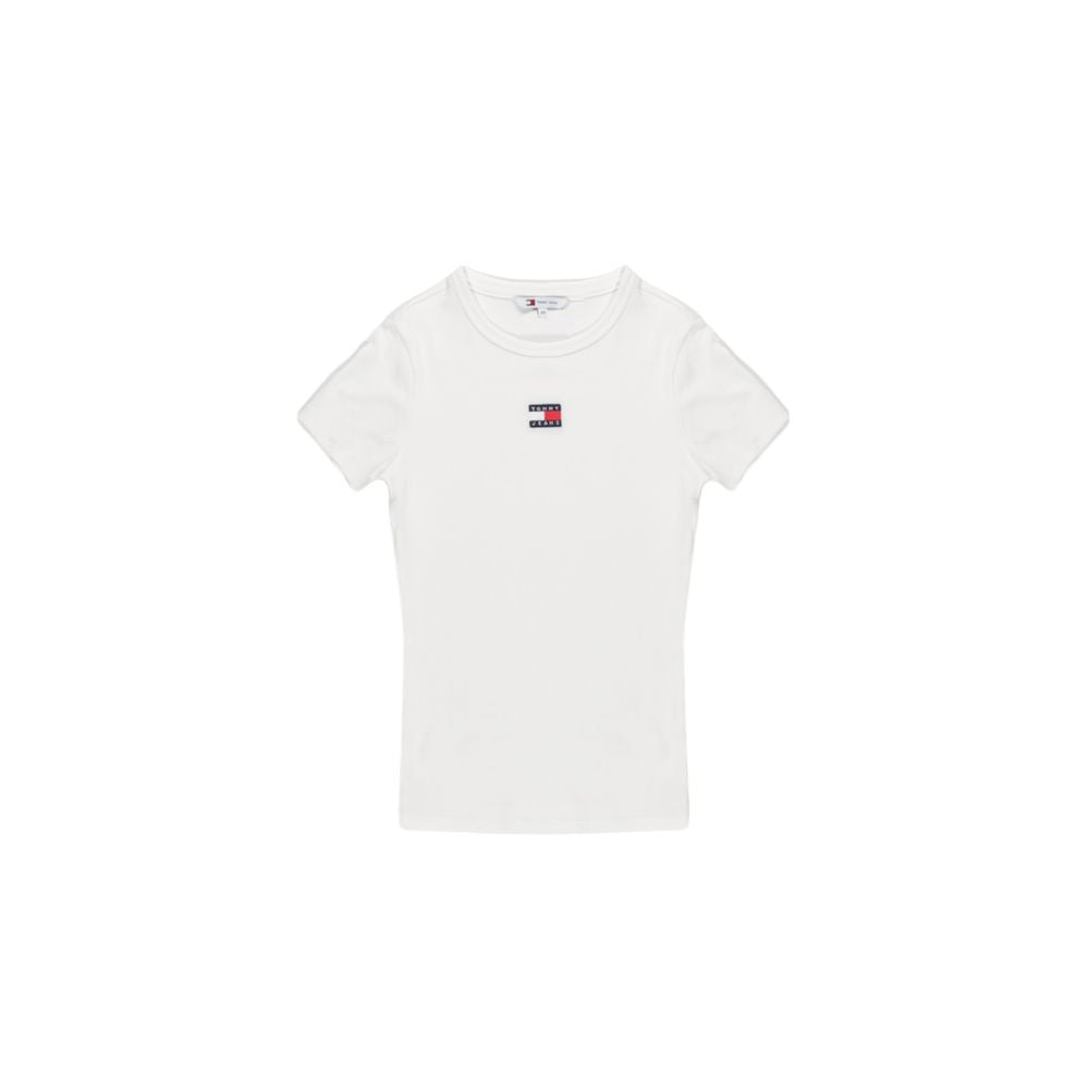 Tommy Hilfiger Jeans Cream Cotton Rigenerato Tops & T-Shirt