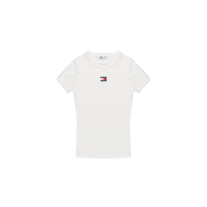 Tommy Hilfiger Jeans Cream Cotton Rigenerato Tops & T-Shirt