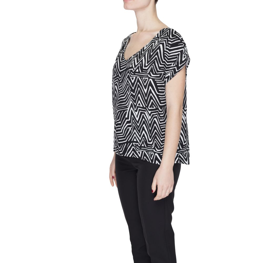 Jacqueline De Yong Black And White Viscose Tops & T-Shirt