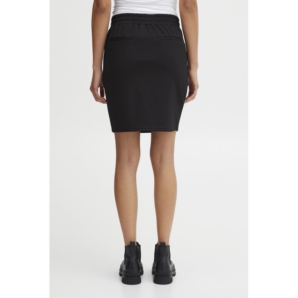 ICHI Black Polyester Skirt