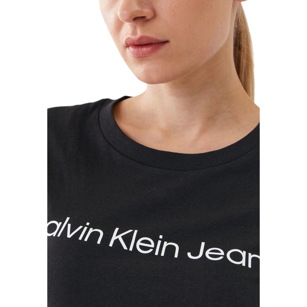 Calvin Klein Jeans Black Cotton Tops & T-Shirt