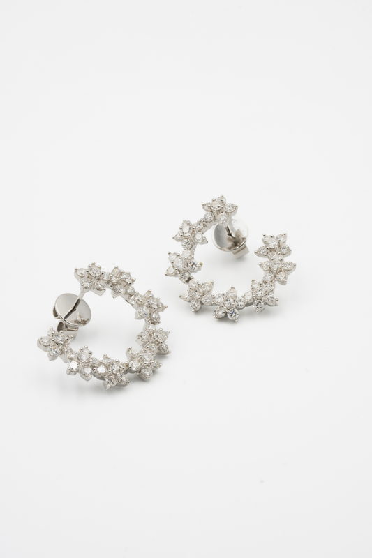 NATURAL DIAMOND SOLITER STUD EARINGS