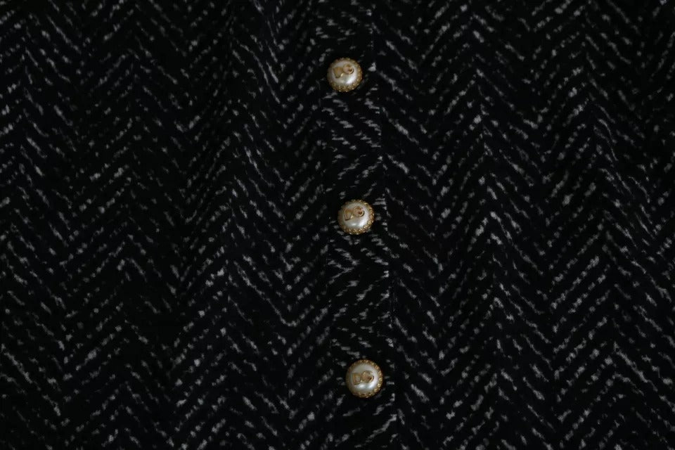 Dolce & Gabbana Black Virgin Wool Pre-Owned Cardigan Sweater