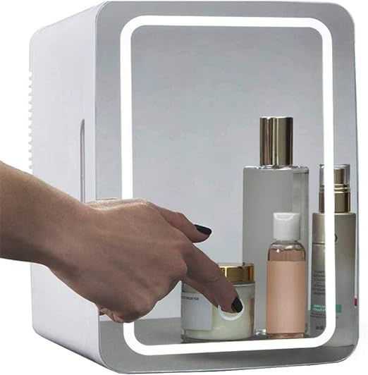 Mini Fridge Portable Cosmetic Refrigerator Mirror And Led Lighting Used for Beauty Skin Care in Home & Car of 8L