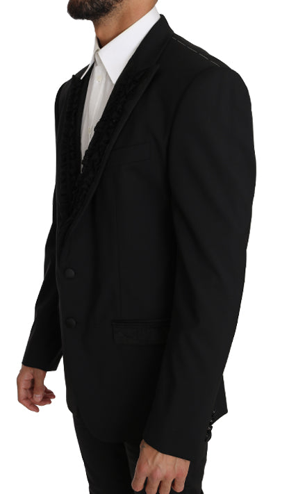 Dolce & Gabbana Elegant Black Slim Fit Martini Blazer Jacket