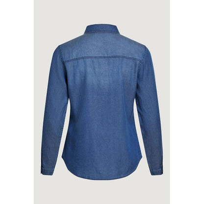 Vila Clothes Blue Cotton Shirt