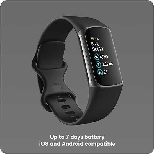 Fitbit Charge 5 Advanced Fitness + Health Tracker with Tools for Heart Stress Management