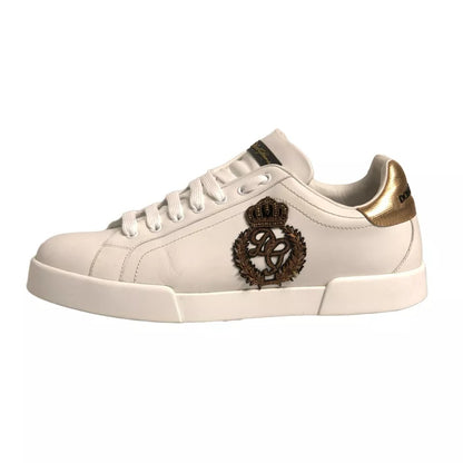 Dolce & Gabbana White Crown Patch Portofino Sneakers Shoes (Copy)